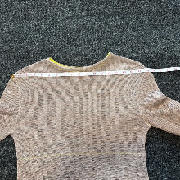 Vitelli Sz 3 (US XS) Reclaimed Yarn Stripe Tan Mesh Sweater New Without Tags - Picture 12 of 16